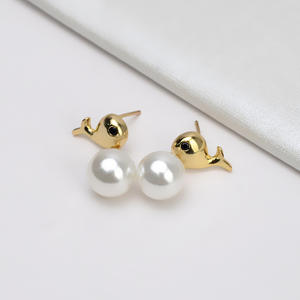 Boucles d'oreilles semi-finies en argent S925 de style européen et américain, à faire soi-même, avec perle creuse, accessoires simples - Product Image 3