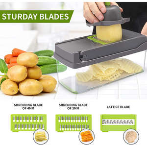 Accesorios de Cocina, Mandolina 16 en 1, Pelador de Frutas, Verduras, Cebolla, Patatas, Cortador de Verduras Manual, Picador de Verduras - Product Image 4