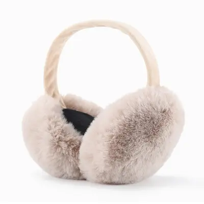 High Quality Women Winter Adjustable Faux Rabbit Fur Earmuffs Elegant Ladies Warmers Comfort Plush Ear Muff