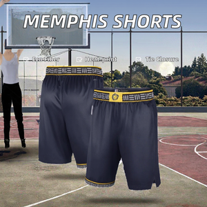 Shorts de sport personnalisés de style urbain - 100% polyester recyclé, cordon de serrage, tricot uni, shorts de basket-ball athlétiques - Product Image 6