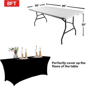 Funda de Mesa Elástica Impermeable Ecológica de Spandex en Colores Personalizados, Ajustable Universal para Mesas de 4, 6 y 8 pies, Mantel Duradero para <span class=keywords><strong>Fiestas</strong></span> - Product Image 3