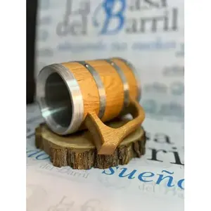 Mug en chêne style Viking The Barrel House 700 ml avec bandes en aluminium pour bière, couleur marron, emballage alimentaire et boisson - Product Image 6