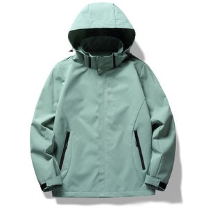 Chaqueta impermeable con capucha de color sólido para mujer, abrigo fino cortavientos Dan Chong, traje de montañismo a prueba de tres elementos para hombre, a la moda. - Product Image 4
