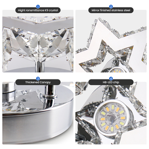 आधुनिक K9 क्रिस्टल इनडोर होम छत रोशनी सतह घुड़सवार डिजाइन के नेतृत्व वाली छत लाइट होम सजावटी फैंसी लाइट फिटिंग - Product Image 5