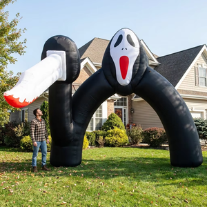Fantasma <span class=keywords><strong>de</strong></span> Halloween con Cuchillo <span class=keywords><strong>de</strong></span> 6m para Arco, Escultura Inflable Oxford, Decoración para Fiestas, Centros Comerciales, Bares, Pieza <span class=keywords><strong>de</strong></span> Exhibición Grande - Product Image 1
