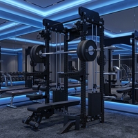 Máquina de Poleas Doble con Cable Ajustable para Entrenamiento Funcional, Crossover de Cables Doble para Entrenamiento de Fuerza, Gimnasio en Casa, Fitness