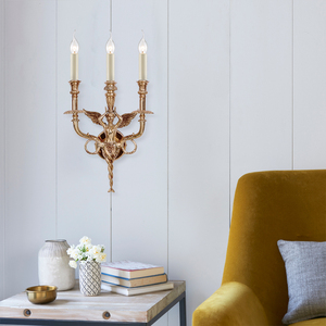 Customizable French Style Classic Antique Brass Angel <strong>Candle</strong> <strong>Wall</strong> <strong>Lights</strong> Indoor - Product Image 3