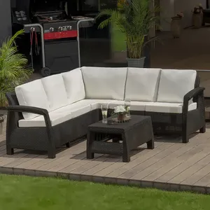 Sala De esterno Jardin Terraza En L Esquinera Tipo Ratan Mq Estructura Wengue - Product Image 1