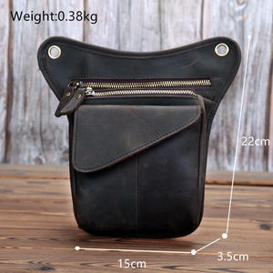 Sac banane en cuir véritable Andong Crazy Horse pour homme, sacoche de téléphone, sac à bandoulière, sacoche de moto pour l'extérieur - Product Image 3