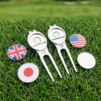 Nouveauté : Outil de réparation de divots de golf en alliage de zinc avec marqueur de balle magnétique – Outils de golf personnalisés, durables et écologiques pour les passionnés de golf