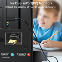Câble professionnel USB-C vers DisplayPort 4K 60Hz, 1,8 m, gaine PVC, haute vitesse, pour ordinateur portable, projecteur, console de jeu, affichage en mode alternatif