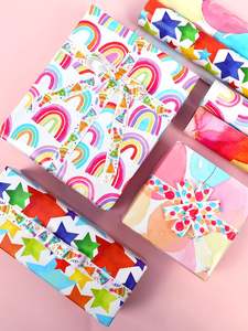 Rollo de papel de regalo de embalaje personalizado de lujo 43*300cm de 80g de papel revestido al por mayor - Product Image 2