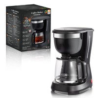 Cafetières à filtre portables avec pot en verre transparent, filtre amovible, petite machine à café domestique pour les entreprises