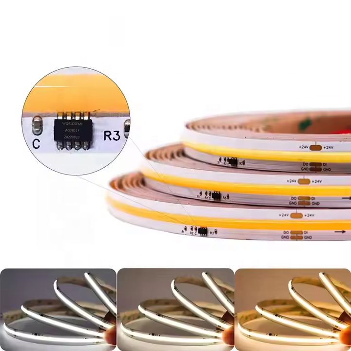 Dynamic Flow COB LED Strip 24V 10mm, 360LEDs/M, Free Cut, Addressable, Running Water Effect, High CRI90 Indoor Light