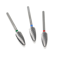 Fraise à ongles en carbure de tungstène de style européen, forme flamme, pour gel polish, fraises coniques pour ponceuse à ongles électrique, double embout, pour salon de manucure