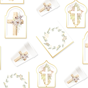 DAMAI Ramadan Kareem Tableware Set Mosque-shaped <b>Disposable</b> Paper Plate Ramadan Cups Napkins for 2026 Islamic Ramadan Decore - Product Image 4