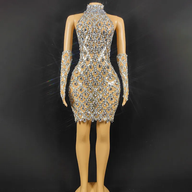 NOVANCE yeni ürün fikirleri 2023 parlak gümüş elmas kapalı omuz seksi mini fantezi bar akşam parti için gece elbisesi kulüp elbiseler