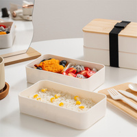 Boîte de conservation alimentaire, boîte à lunch, boîte à lunch pour enfant, boîte à lunch japonaise bento avec couvercle en bambou
