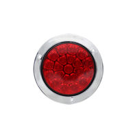 Feu arrière LED rond de 4 pouces, 21 LED, feux de freinage, feux de positionnement, clignotants, avec bordures chromées pour camion, remorque, camping-car, jeep, UTV