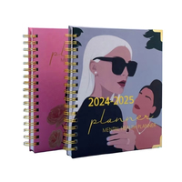 Carnet de planification spirale rose personnalisé, journal quotidien et hebdomadaire, agenda à couverture rigide, reliure YO, impression de logo personnalisée, vente en gros OEM