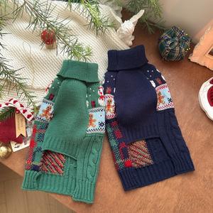 Sneeuwpop Peperkoek Man Acryl Klassiekers Pet Trui Puppy Kleding Kleine Hond Milieuvriendelijke Winter Dagelijkse Benodigdheden Kerst - Product Image 3