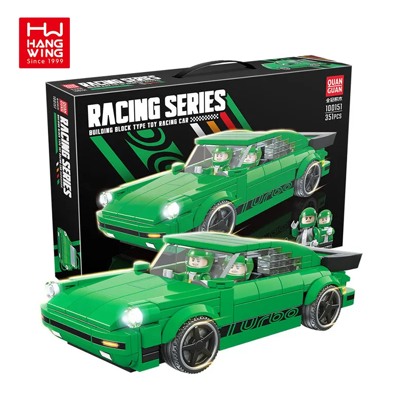 Blocs de construction de voiture de course compatibles avec la technique Legoing, 351 pièces, pour enfants, Porsche 911