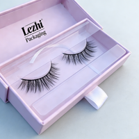 Boîtes à cils en carton magnétique rose personnalisées pour marque privée, emballages vides pour faux cils avec logo