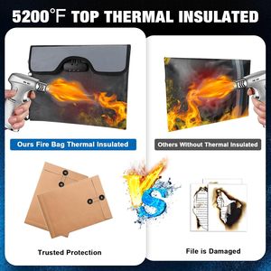 <span class=keywords><strong>Bolsa</strong></span> Ignífuga <span class=keywords><strong>para</strong></span> Documentos y <span class=keywords><strong>Dinero</strong></span> con Cerradura, Almacenamiento Impermeable de Silicona y Fibra de Vidrio Duradero <span class=keywords><strong>para</strong></span> Archivos de Efectivo y Colecciones - Product Image 3