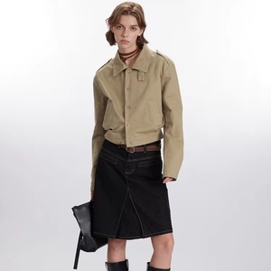 Blouson court en satin ample pour femmes, nouvelle mode printemps-automne, style Y2K, pour filles, manteaux et hauts, blouson bomber en satin - Product Image 1