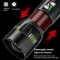 2000m 60W projecteur longue portée lampe de poche tactique Zoomable torche d'urgence USB C charge Camping en plein air lampe de poche d'urgence