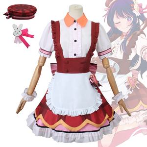 Venta al por mayor <span class=keywords><strong>Hoshino</strong></span> <span class=keywords><strong>Ai</strong></span> Chocolate Lolita vestido de sirvienta Halloween fiesta Oshi no Ko Anime Cosplay disfraz - Product Image 1