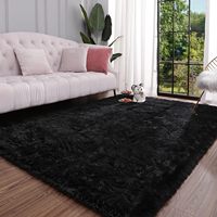 Tapis en polyester shaggy et moelleux 0190, fabriqué à la machine, 200x300cm, pour salon et chambre à coucher