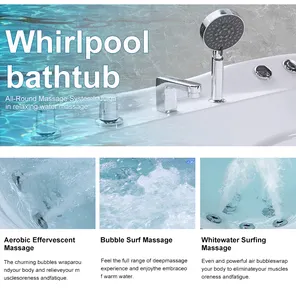 Freestanding bồn tắm bong bóng ngâm 2 người Whirlpool bán tùy chỉnh Bồn tắm massage với nhà máy Spa bán sang trọng Acrylic trắng