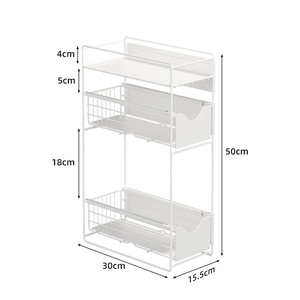 Standing Type Magnetic Iron Refrigerator Washing Machine <b>Storage</b> Rack Multi-Function Installation-Free Pull-Out Waterproof - Product Image 4