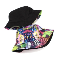 Casquettes d'été design femmes hommes unisexe double face réversible casquette en polyester 80s 90s icônes Panama pêcheur chapeaux rétro seau chapeau