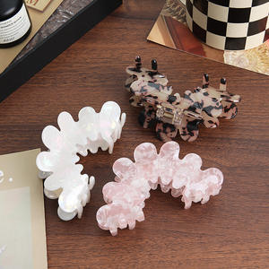 Ikat kepala aksesori rambut canggih Prancis hiu musim panas, ikat kepala klip cakar tekstur asetat indah - Product Image 4