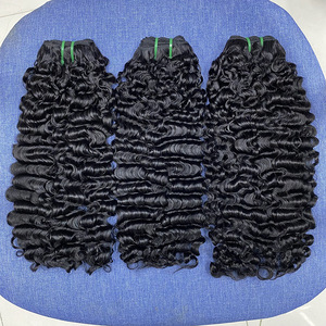 Extensions de cheveux humains bouclés rebondissants à double tirage, cuticules alignées, cheveux vierges bruts Remy, trame nouée à la main - Product Image 5