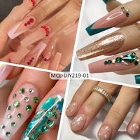 Cristal dos plat ongles strass diamant gemme 3D paillettes Nail Art décoration 12 grille/boîte ensemble de AB 10 plastique 33g 900 pièces/boîte