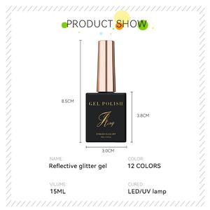 JTING - Esmalte de Gel Brillante con Diamantes de 12 Colores, Diseño de Tendencia, Marca Privada, Esmalte Reflectante con Destellos Disco - Product Image 6