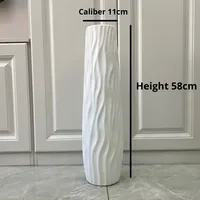 Grand vase sur pied, style européen minimaliste, plastique blanc et noir, arrangement de fleurs séchées pour la maison, salon