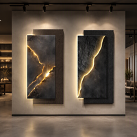 Murale LED moderne rétroéclairée en pierre de luxe avec effet de fissure lumineuse pour hall d'hôtel, villa, couloir, entrée – Vente en gros et sur mesure
