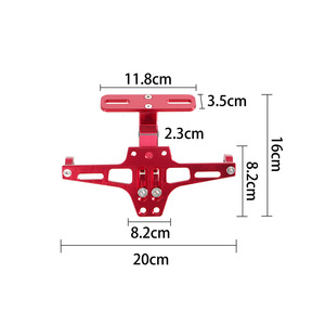 Support de plaque d'immatriculation en alliage d'aluminium pour moto, rouge, 20cm x 16cm, montage arrière pour mise à niveau et rénovation - Product Image 1