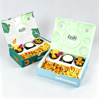 Op maat gemaakte vouwbare hoogwaardige papieren doos voor voedsel, snacks, gedroogd fruit en gezonde geschenkverpakkingen met sausbakje