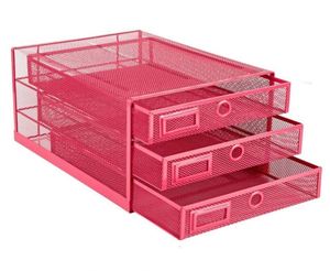 Desk <b>Organizer</b> with Drawer Wire Mesh Desk <b>Organizers</b> Tray Paper Sorter <b>File</b> Stand Storage Letter A4 Paper Office Accessories - Product Image 1