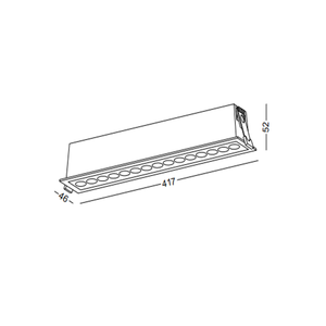Iluminación de techo interior empotrada, marco blanco de aluminio + reflector negro, luz descendente rectangular de 30w, 408x35mm - Product Image 6