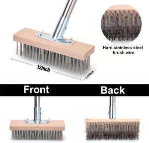 High Quality Outdoor Wide Broom Industrial Cleaning and Polishing <b>Brush</b> with Long Handle Stainless Steel Plastic Material - Product Image 3