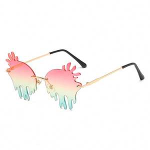 Nuevas Gafas de Sol de Moda 2020, Diseño Único de Aleación con Forma de Lágrima y Corazón, Coloridas, Extra Grandes e Irregulares para Fiesta - Product Image 3
