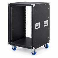 Valise de transport professionnelle à roulettes avec coins renforcés, doubles poignées de transport et roulettes verrouillables pour le stockage d'équipement audio PA