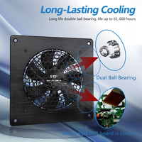 Ventilador de Extracción Solar de Pared, Kit de Ventilador con Panel Solar Pequeño y Dos Puertos USB para Gallinero, Invernadero, Ático, Ventilación de Autocaravanas