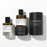 Flacon de parfum en verre transparent de luxe, rond, à sertir, vide, 50 ml, 100 ml, avec boîte, pour la fabrication de cosmétiques